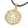 2016 new design leather chain women Zircon fashion jewelry Gold women fashion necklace